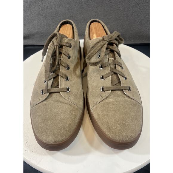 Clarks Low Top Suede Leather Sneakers Shoes Tan Men Size 10.5 Comfort Casual - Picture 8 of 15